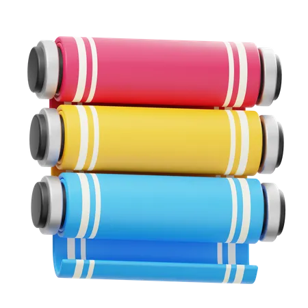 Colored Paper Roll  3D Icon
