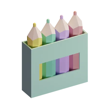 Colored Pencils  3D Illustration