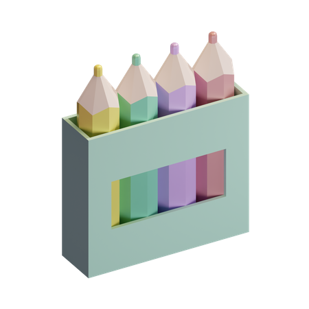 Colored Pencils 3D Illustration