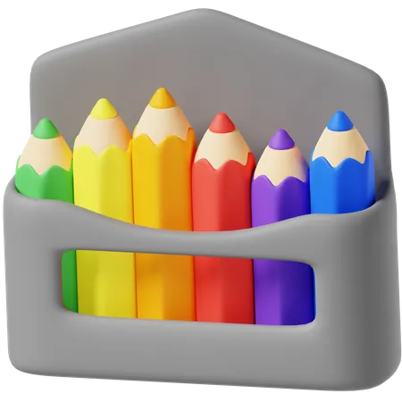Colored Pencils 3 D Icon 3D Icon