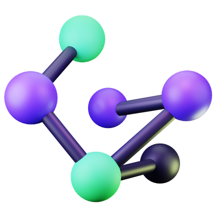 Colorful 3D Molecular Structure Model  3D Icon