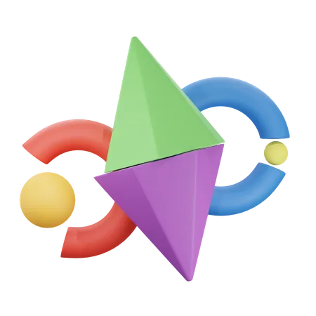 Colorful Abstract Shape  3D Icon