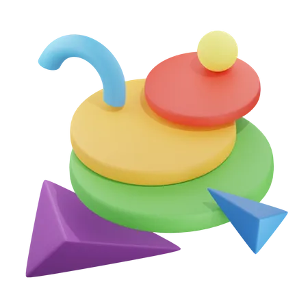 Colorful Abstract Shape 3D Icon