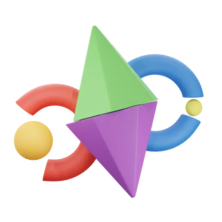 Colorful Abstract Shape 3D Icon