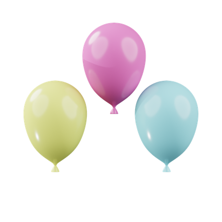 Colorful Balloons  3D Icon