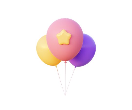 Colorful Balloons 3D Illustration