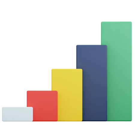 Colorful Bar Chart  3D Icon