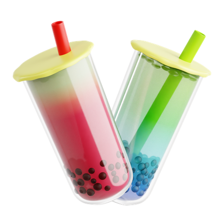 Colorful Bubble Tea  3D Icon