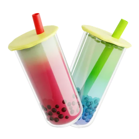 Colorful Bubble Tea  3D Icon