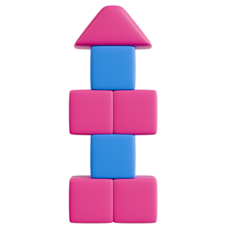 Colorful Building Blocks Tower  3D Icon