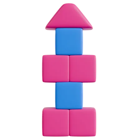 Colorful Building Blocks Tower  3D Icon