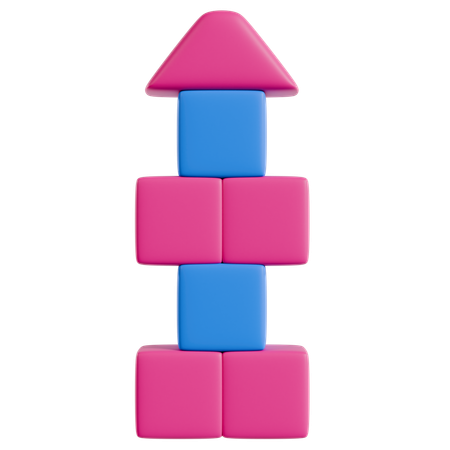 Colorful Building Blocks Tower  3D Icon