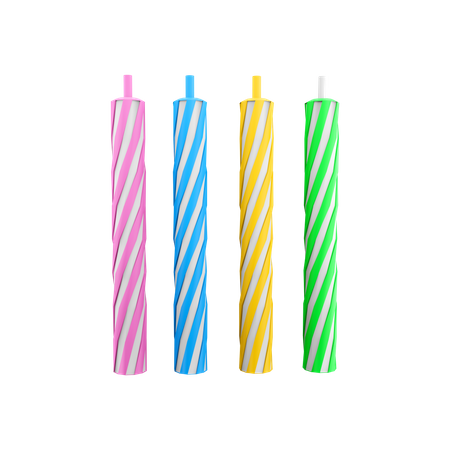 Colorful Candles  3D Icon