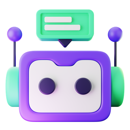 Colorful Chatbot Icon for Digital Communication  3D Icon