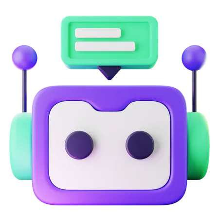 Colorful Chatbot Icon for Digital Communication  3D Icon