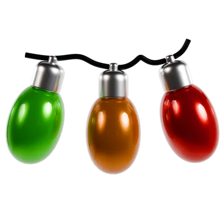 Colorful Christmas Lights  3D Icon