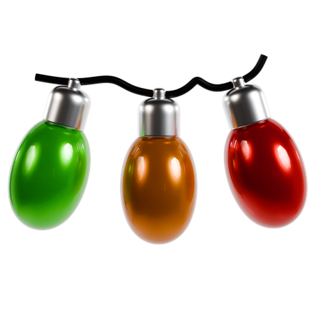 Colorful Christmas Lights  3D Icon