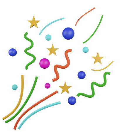 Colorful Confetti  3D Icon