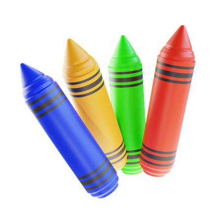 Colorful Crayon  3D Icon