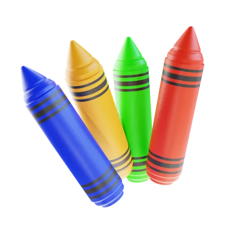 3 D Render Colorful Crayon 3D Icon