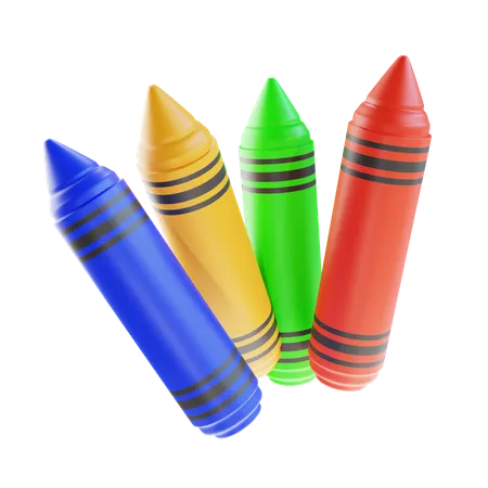 Colorful Crayon  3D Icon