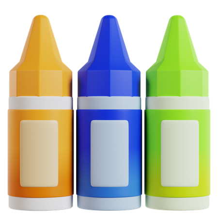 Colorful Crayon Drawing Tools  3D Icon