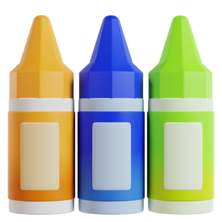 Colorful Crayon Drawing Tools  3D Icon