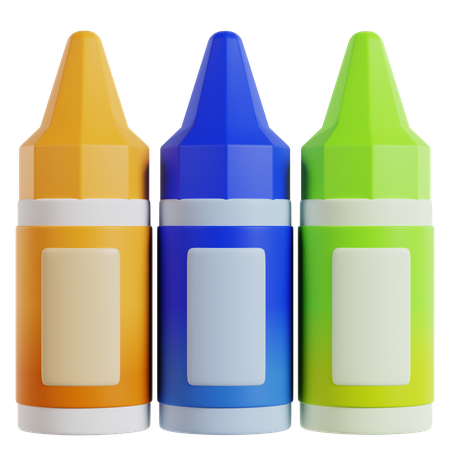 Colorful Crayon Drawing Tools  3D Icon