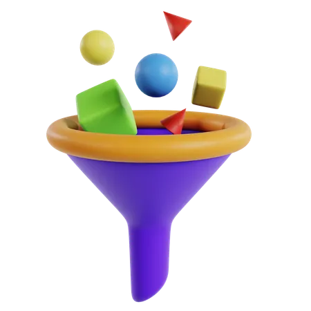 Colorful Filter Visualization Interface  3D Icon