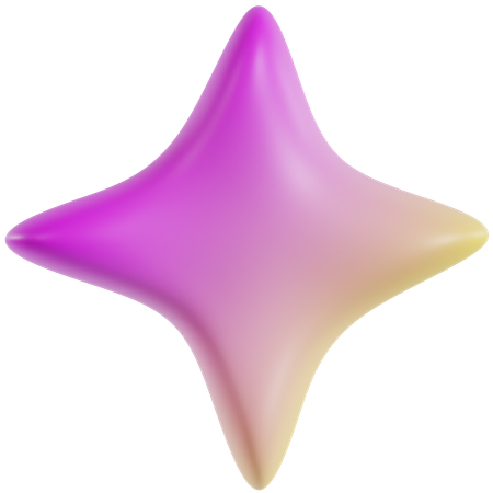 Colorful Gradient Star  3D Icon