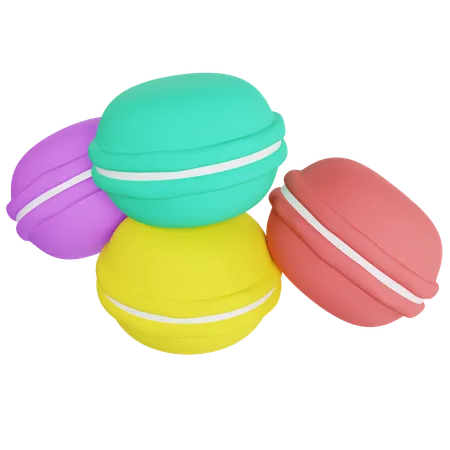 Colorful Macaron Models  3D Icon