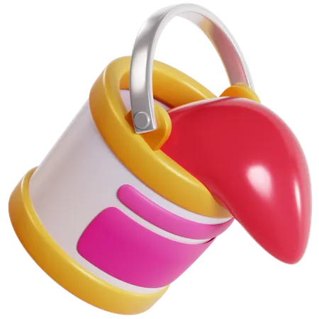 Colorful Paint Bucket  3D Icon