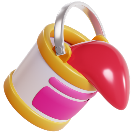 Colorful Paint Bucket  3D Icon