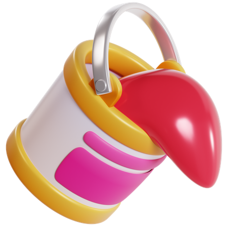 Colorful Paint Bucket  3D Icon