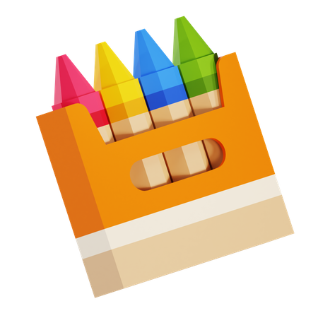 Colorful set of crayon  3D Illustration