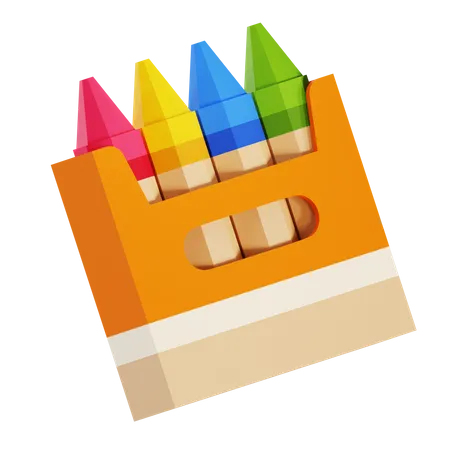 Colorful set of crayon  3D Illustration