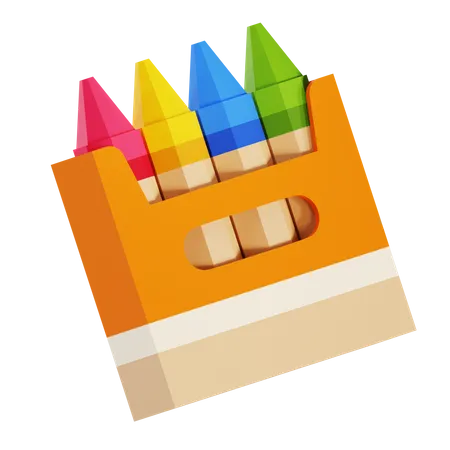 Colorful set of crayon 3D Illustration