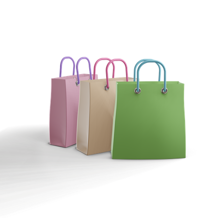 Colorful Shopping Bags 3D Illustration
