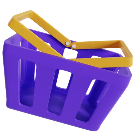 Colorful Shopping Basket Interface  3D Icon
