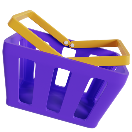 Colorful Shopping Basket Interface  3D Icon