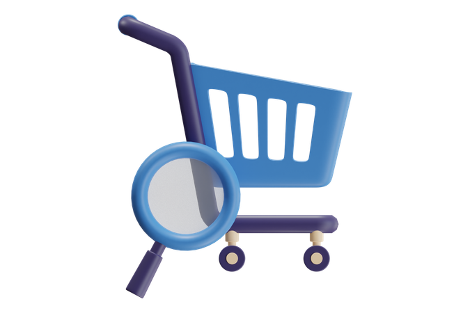 Colorful Shopping Cart  3D Icon