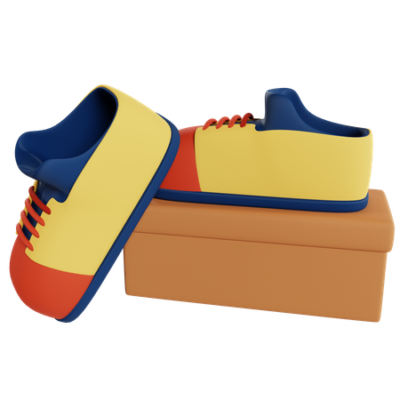 Colorful Sneakers Shopping Display  3D Illustration