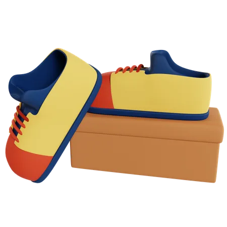 Colorful Sneakers Shopping Display  3D Illustration