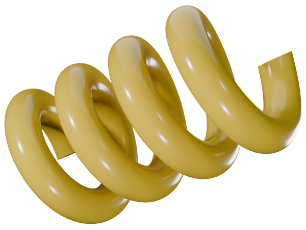 Colorful Spiral Spring Object  3D Icon