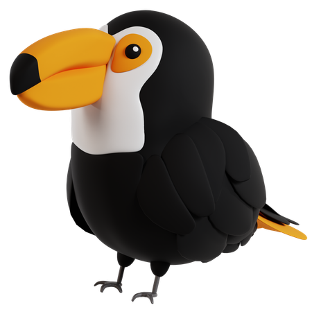 Colorful Toucan Perched  3D Icon