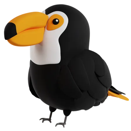 Colorful Toucan Perched  3D Icon