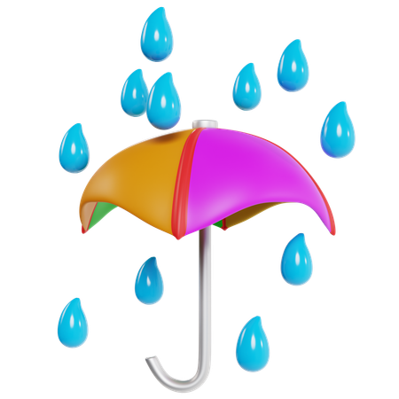 Colorful Umbrella Rainy Day  3D Icon