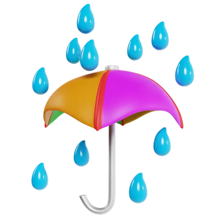 Colorful Umbrella Rainy Day  3D Icon