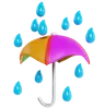 Colorful Umbrella Rainy Day
