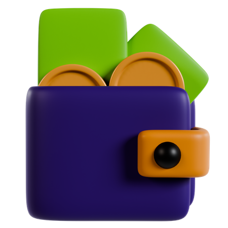 Colorful Wallet Illustration  3D Icon